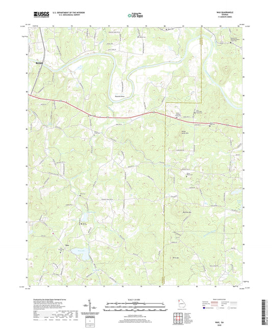 Wax Georgia US Topo Map Image