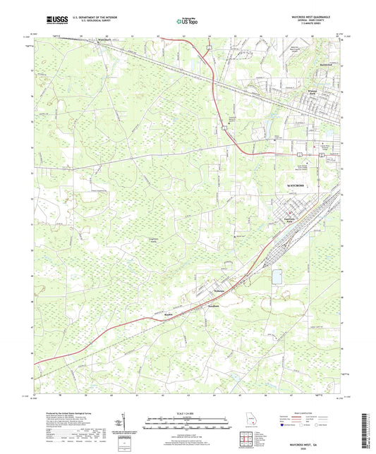 Waycross West Georgia US Topo Map Image