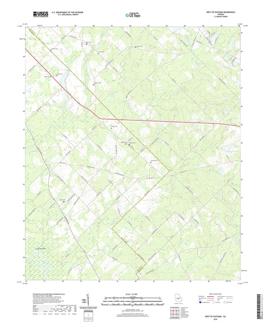 West of Eastman Georgia US Topo Map Image