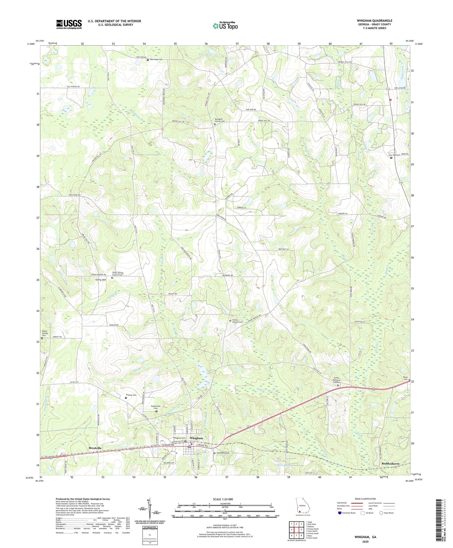 Whigham Georgia US Topo Map Image