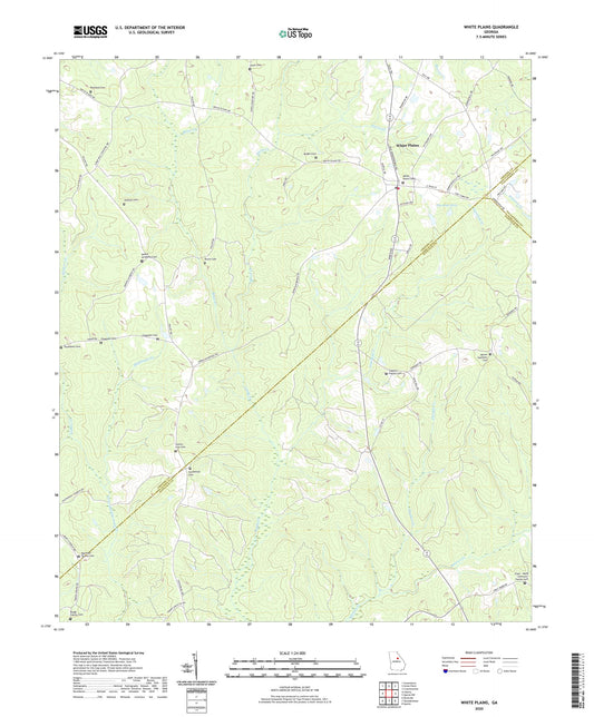 White Plains Georgia US Topo Map Image