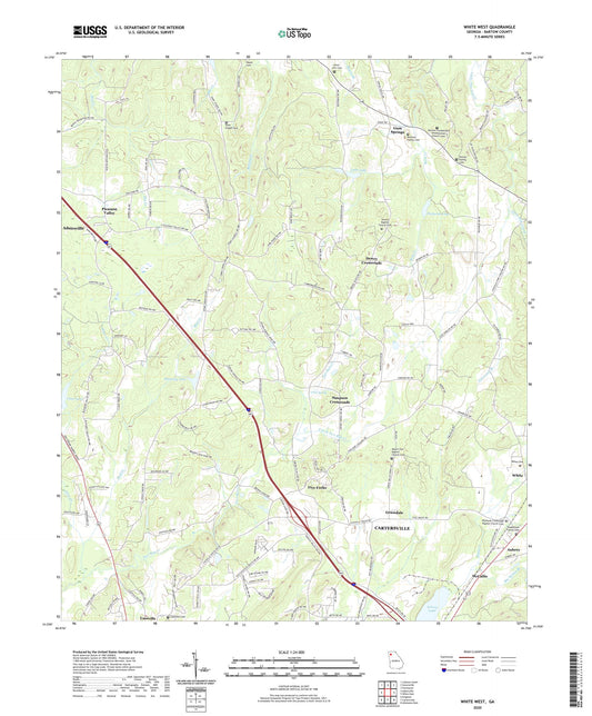 White West Georgia US Topo Map Image