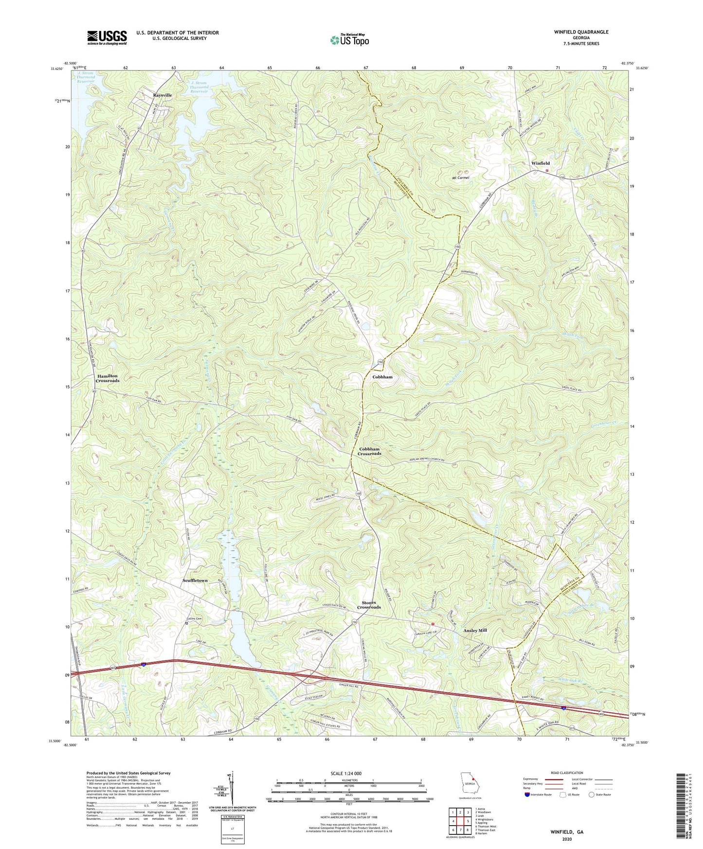 Winfield Georgia US Topo Map Image