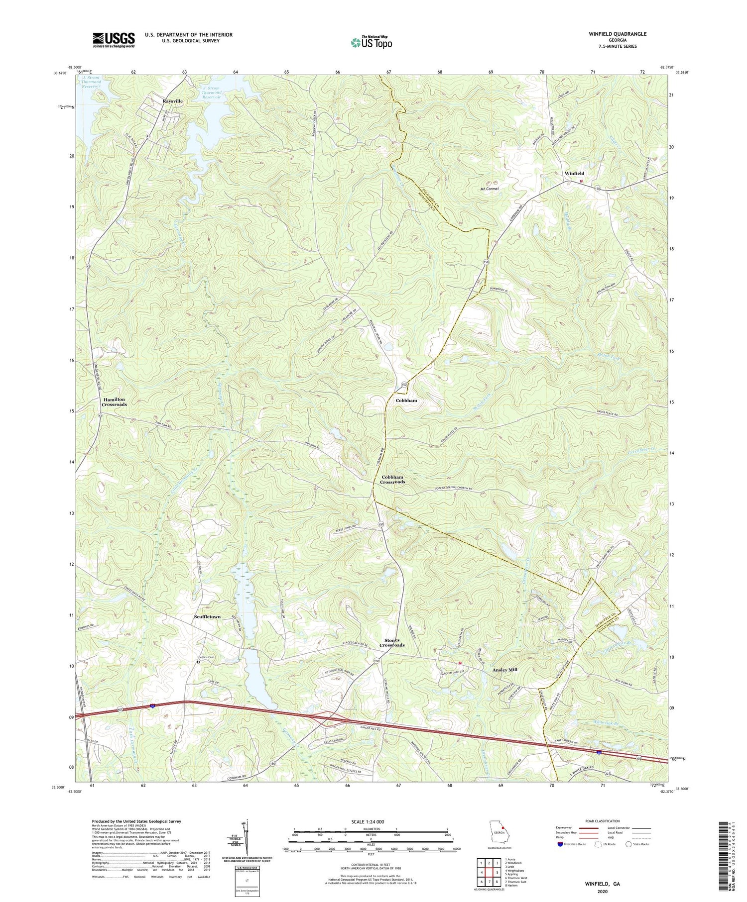 Winfield Georgia US Topo Map Image