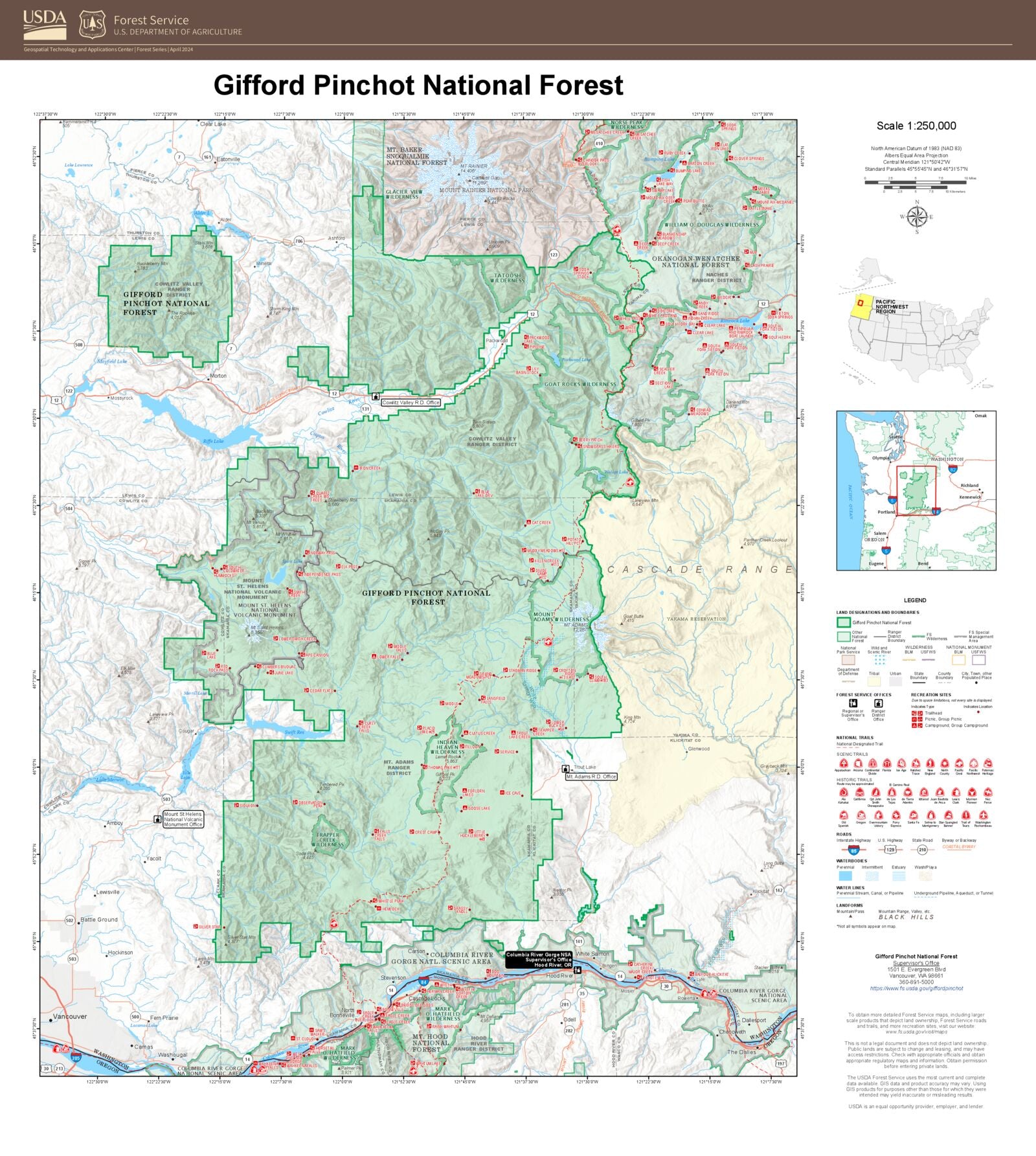 Gifford Pinchot National Forest Map – MyTopo Map Store