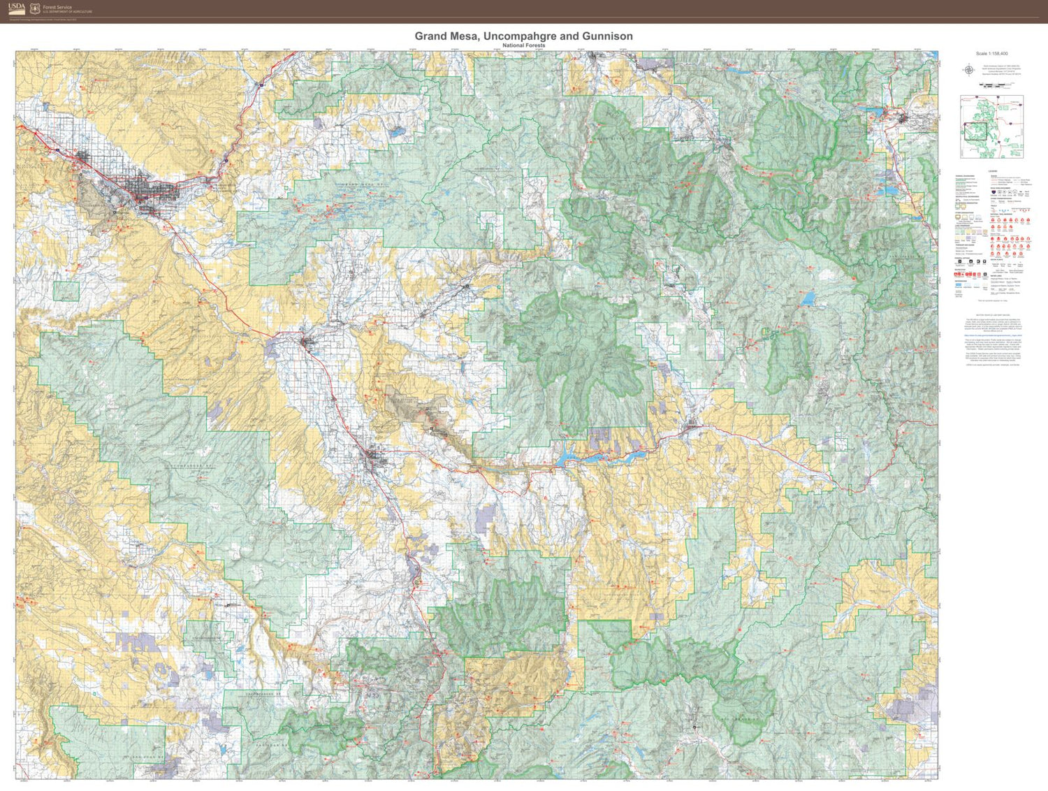 Grand Mesa, Uncompahgre, and Gunnison National Forests Map