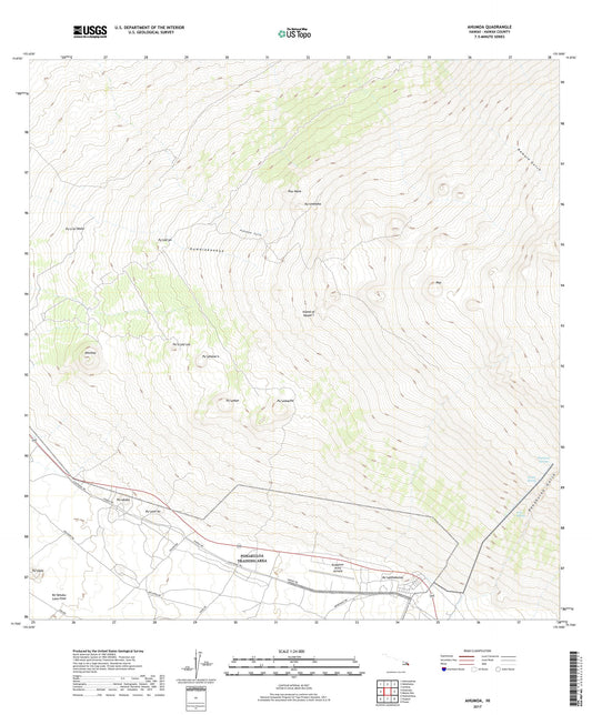 Ahumoa Hawaii US Topo Map Image