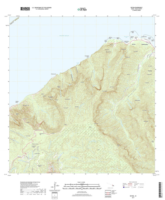 Haena Hawaii US Topo Map Image