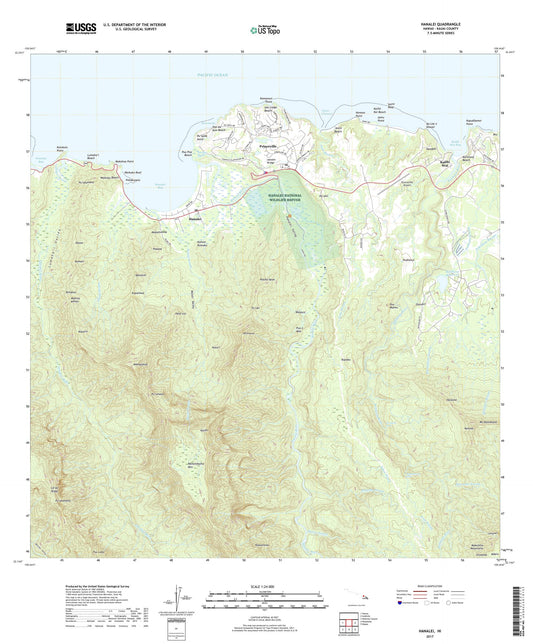 Hanalei Hawaii US Topo Map Image