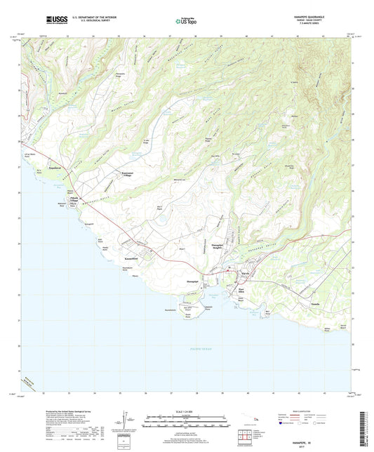Hanapepe Hawaii US Topo Map Image