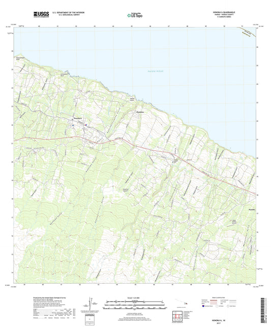 Honokaa Hawaii US Topo Map Image