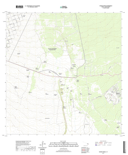 Kahuku Ranch Hawaii US Topo Map Image