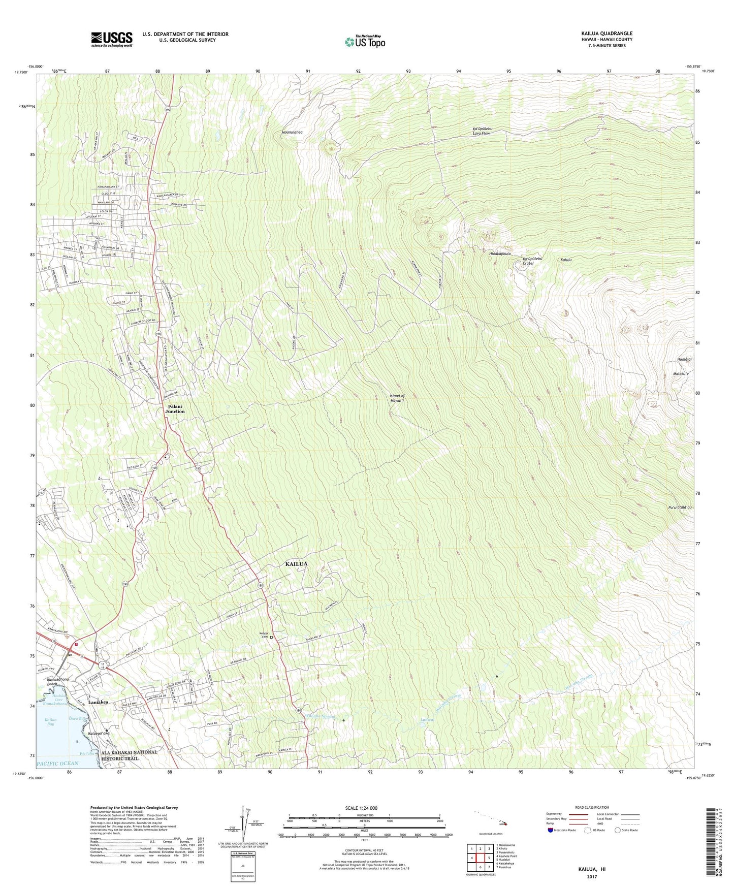 Kailua Hawaii US Topo Map Image
