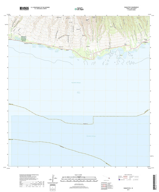 Kamalo OE S Hawaii US Topo Map Image