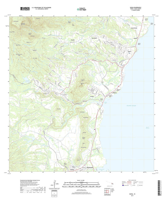 Kapaa Hawaii US Topo Map Image