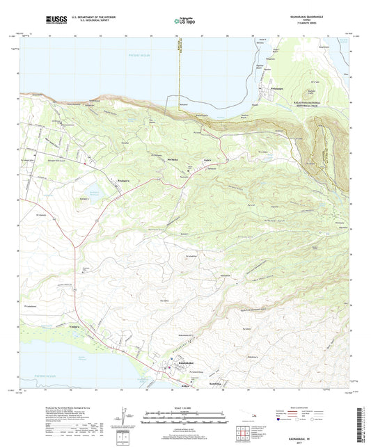 Kaunakakai Hawaii US Topo Map Image
