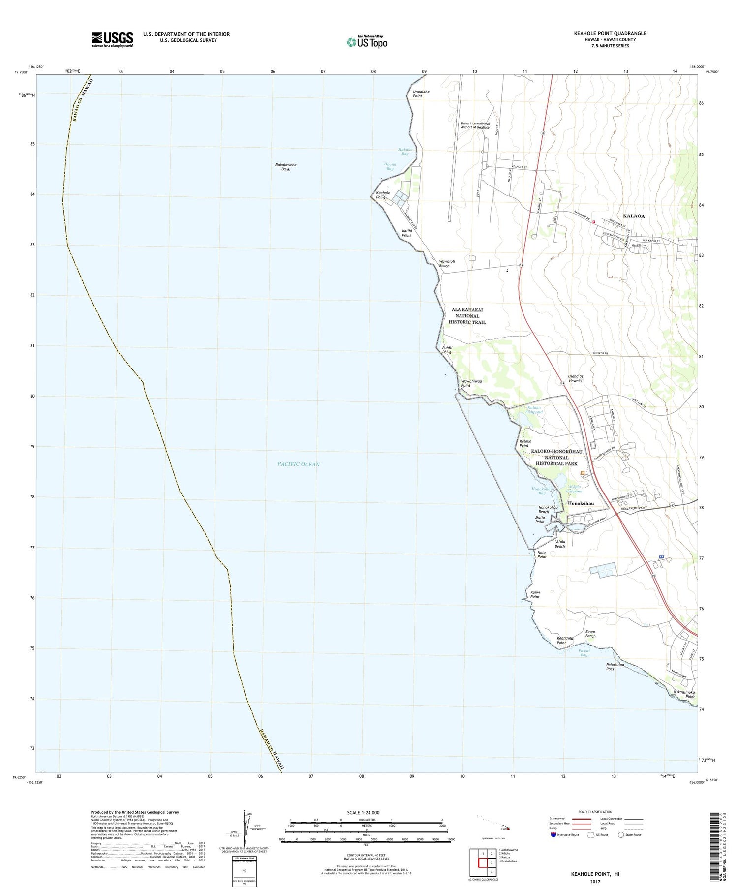 Keahole Point Hawaii US Topo Map Image