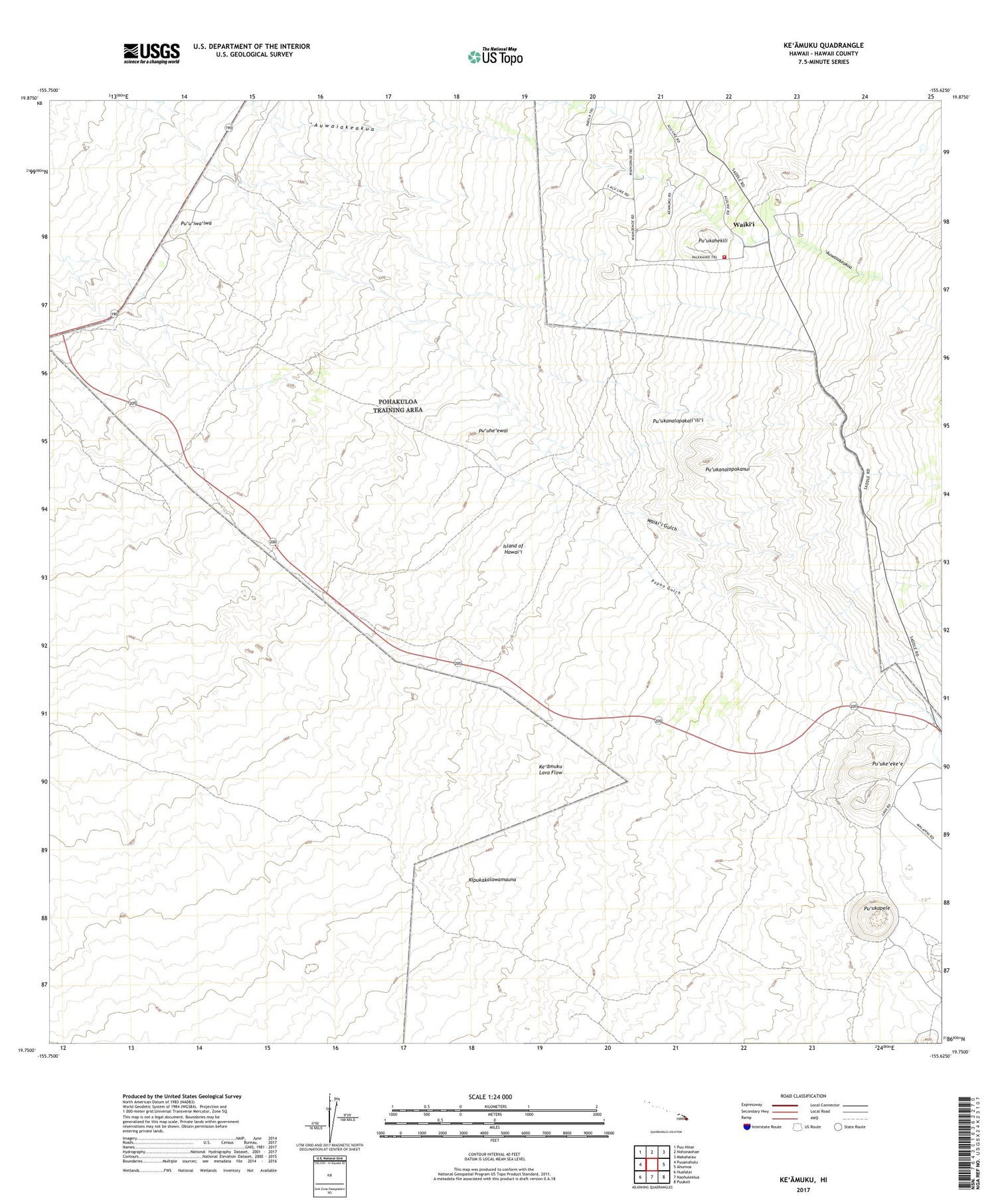 Keamuku Hawaii US Topo Map Image