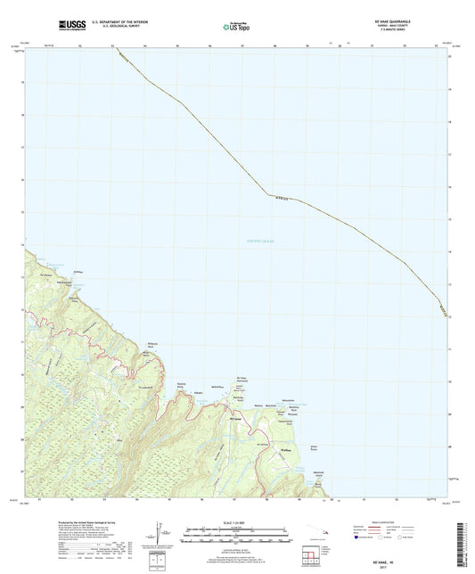 Keanae Hawaii US Topo Map Image