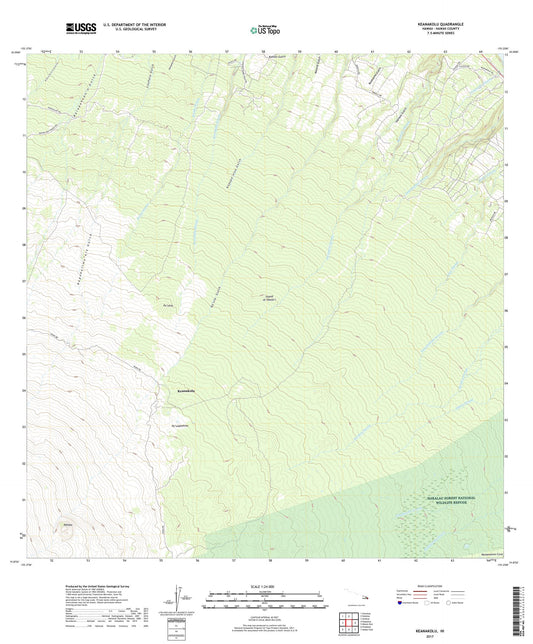 Keanakolu Hawaii US Topo Map Image