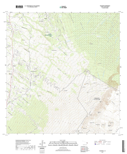 Kilohana Hawaii US Topo Map Image