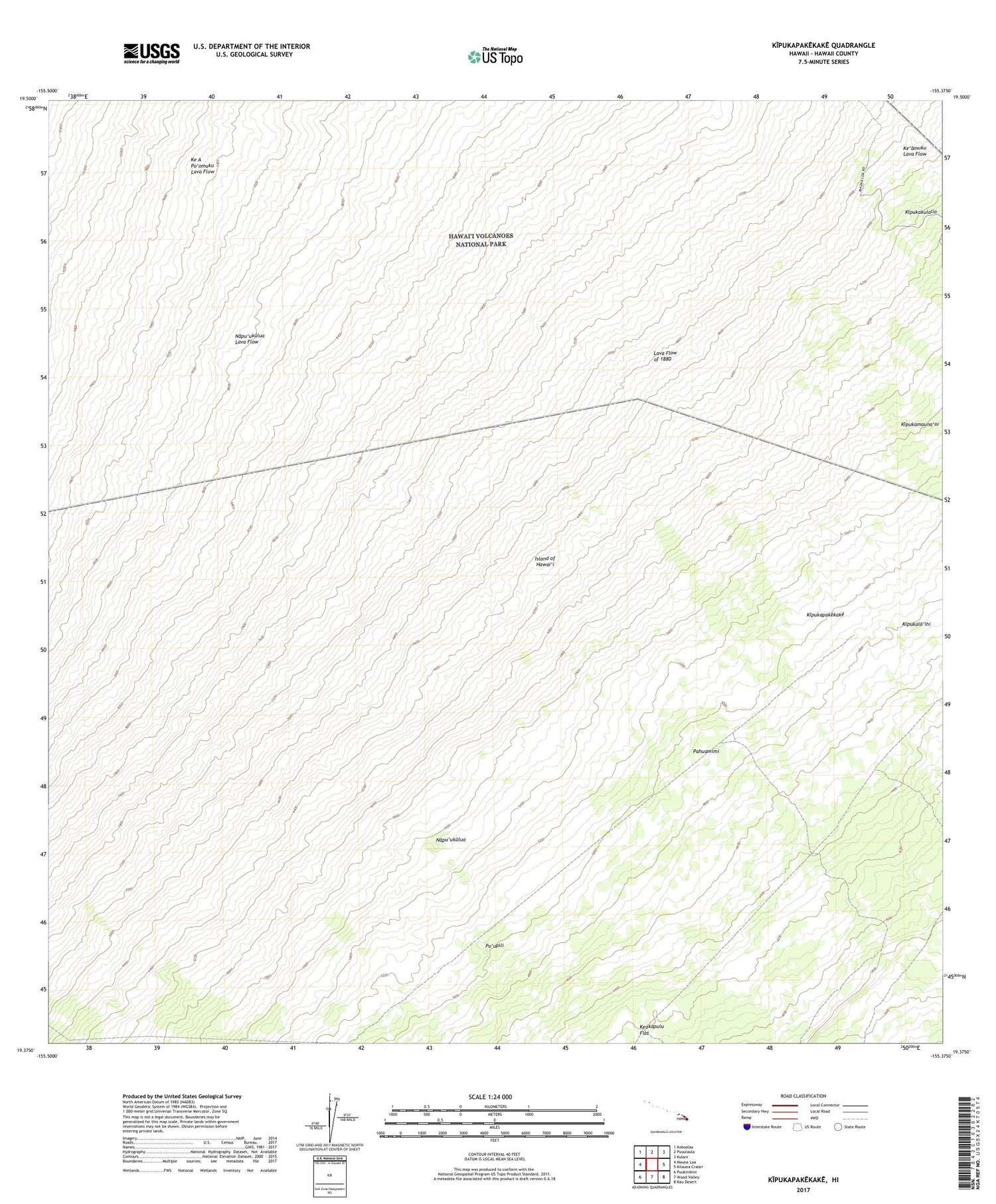Kipukapakekake Hawaii US Topo Map Image