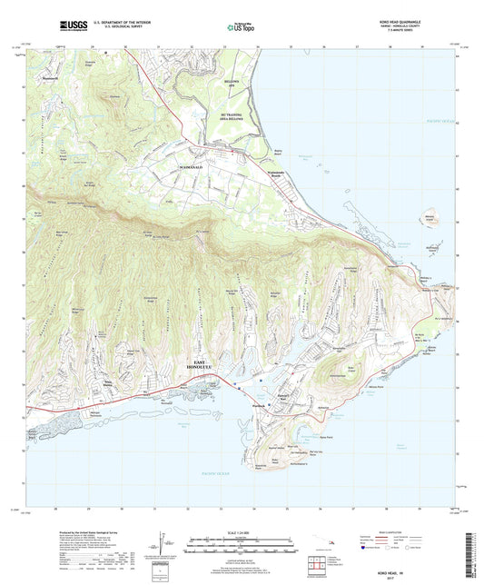 Koko Head Hawaii US Topo Map Image