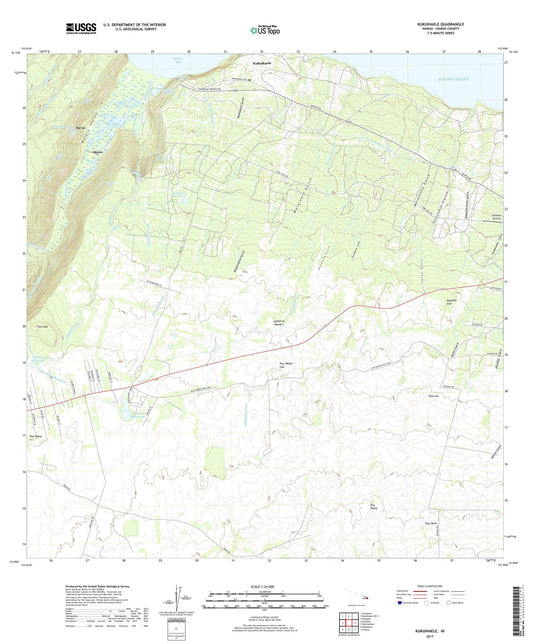 Kukuihaele Hawaii US Topo Map Image