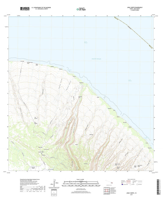 Lanai North Hawaii US Topo Map Image