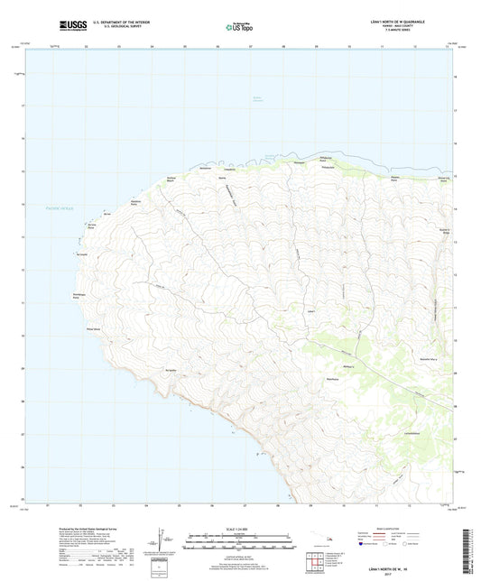 Lanai North OE W Hawaii US Topo Map Image