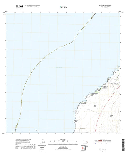 Makalawena Hawaii US Topo Map Image