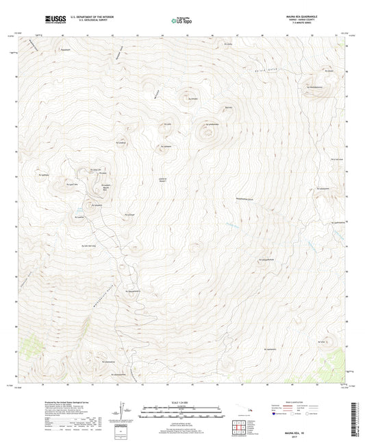 Mauna Kea Hawaii US Topo Map Image