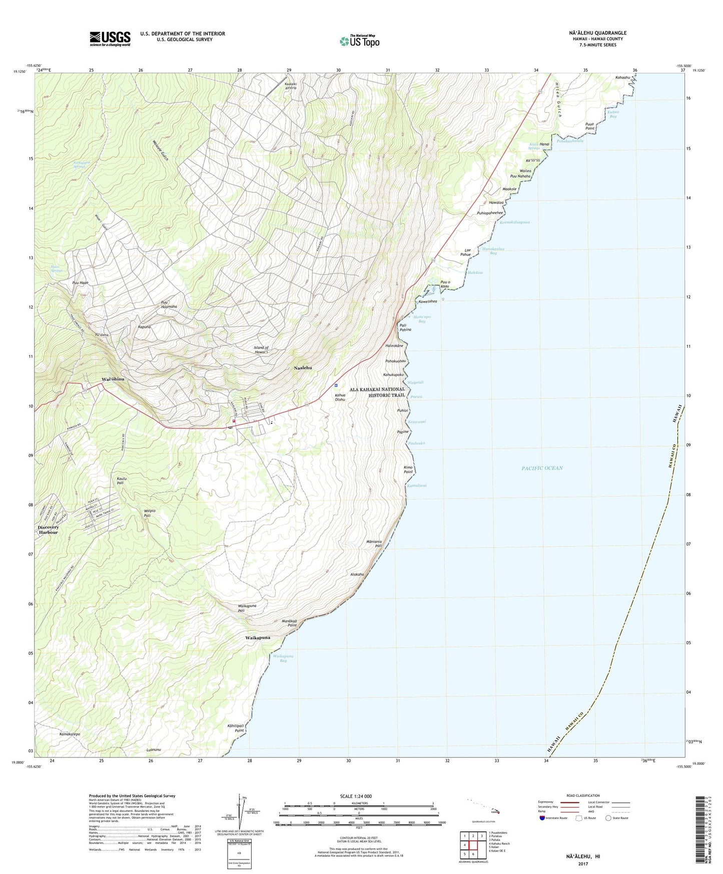 Naalehu Hawaii US Topo Map Image