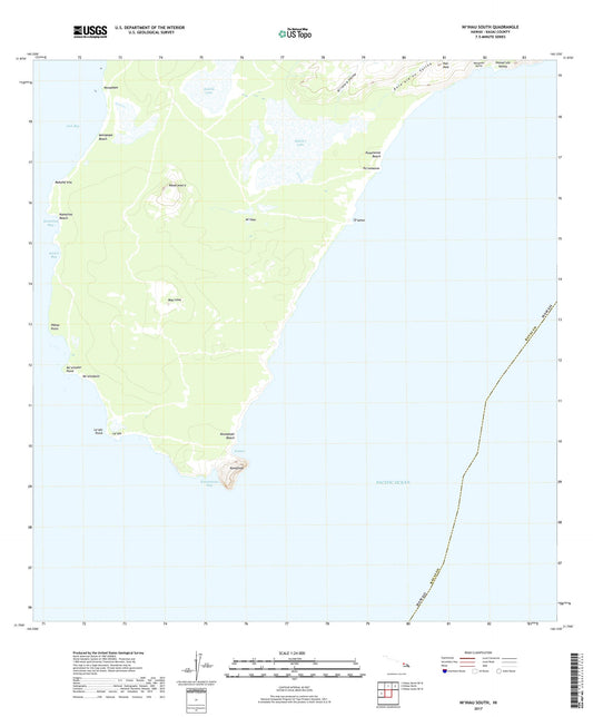 Niihau South Hawaii US Topo Map Image