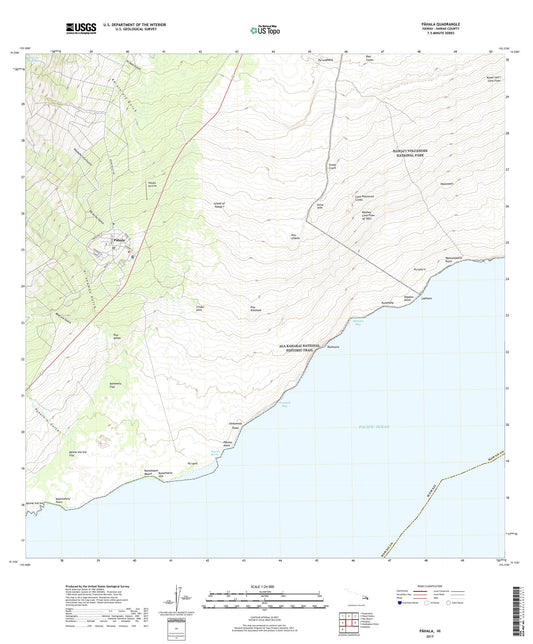 Pahala Hawaii US Topo Map Image