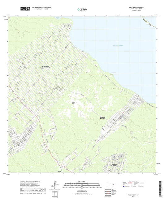 Pahoa North Hawaii US Topo Map Image