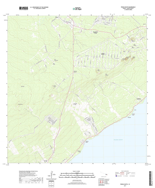 Pahoa South Hawaii US Topo Map Image