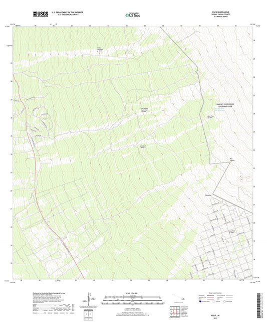 Papa Hawaii US Topo Map Image
