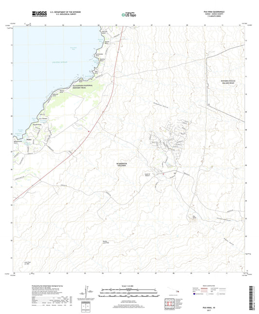 Puu Hinai Hawaii US Topo Map Image