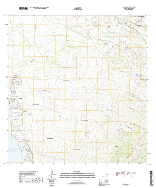 Puu O Kali Hawaii US Topo Map Image