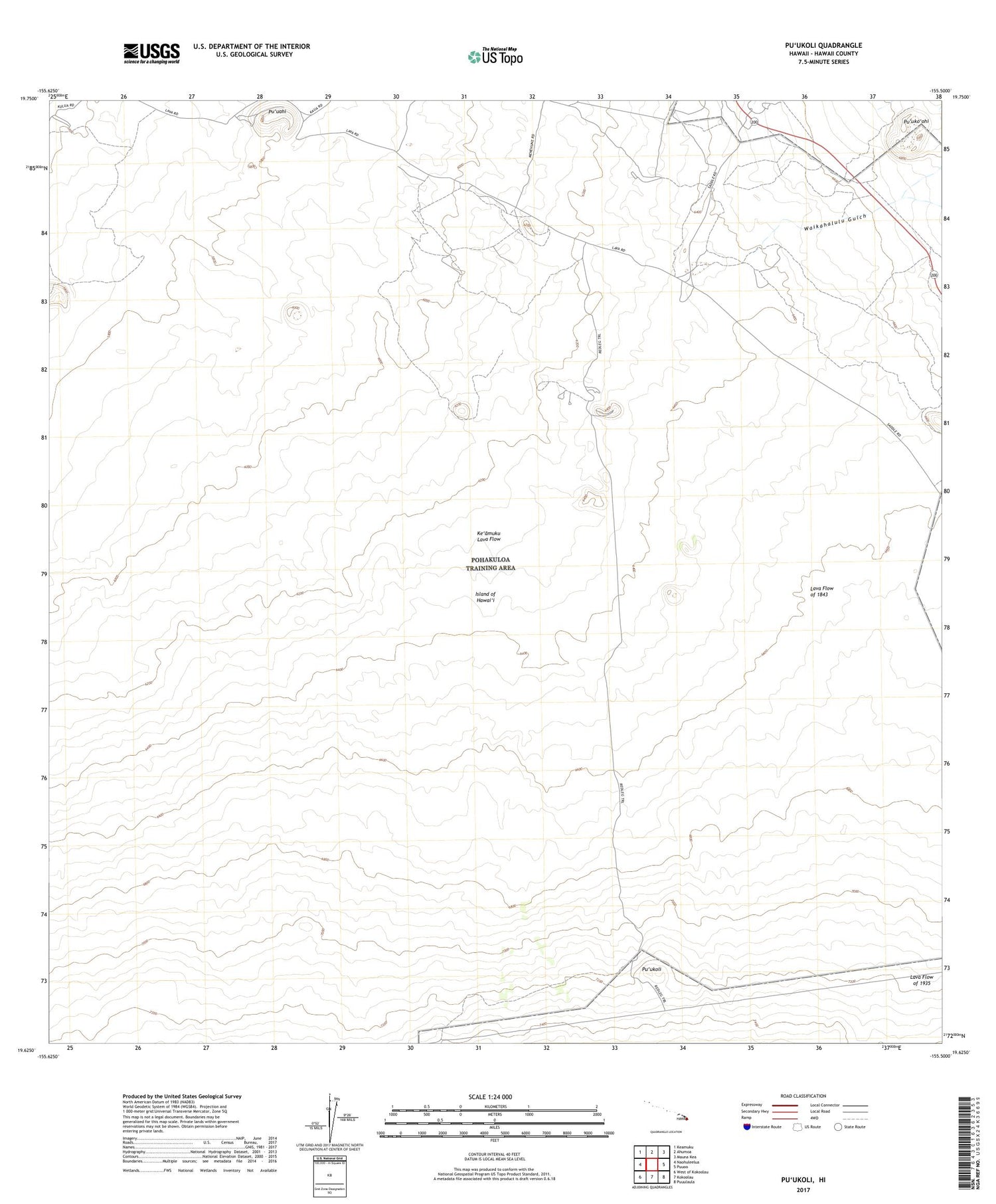 Puukoli Hawaii US Topo Map Image