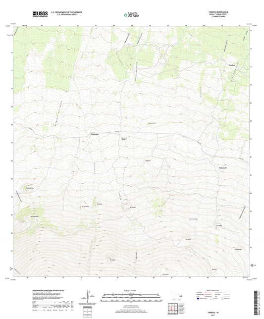 Umikoa Hawaii US Topo Map Image