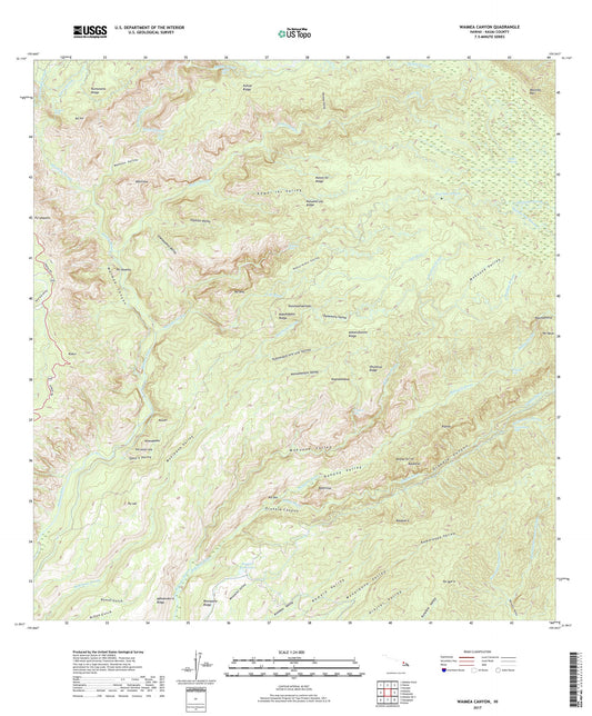 Waimea Canyon Hawaii US Topo Map Image