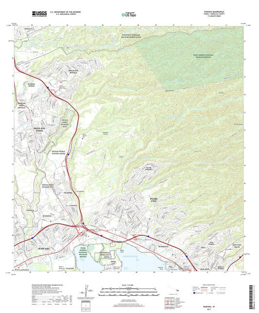 Waipahu Hawaii US Topo Map Image