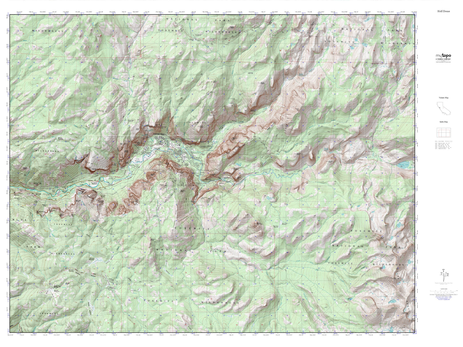 Half Dome MyTopo Explorer Series Map Image