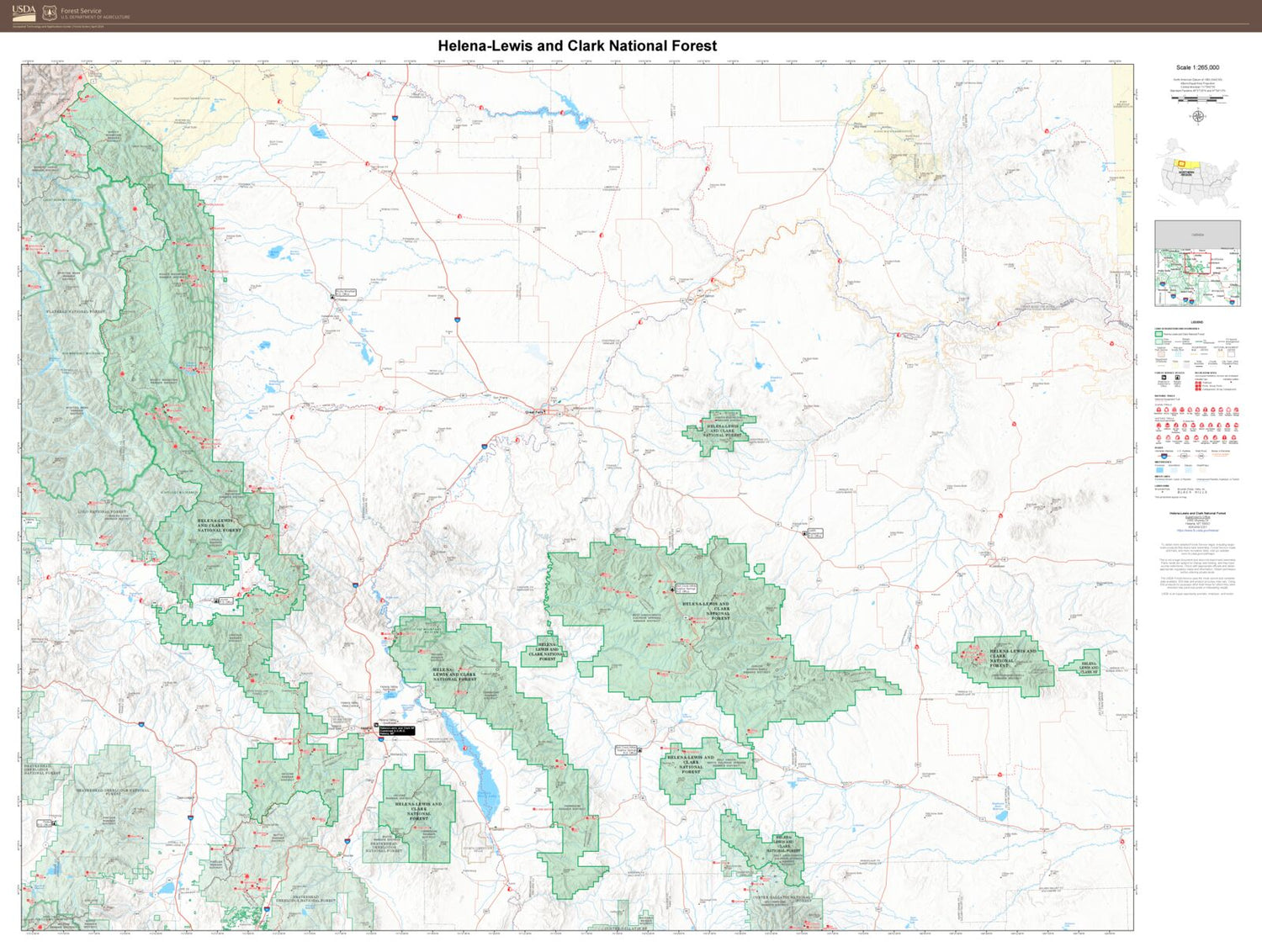 Helena-Lewis and Clark National Forest Map