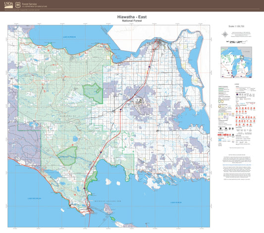 Hiawatha National Forest East Map