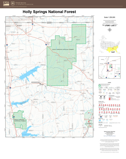 Holly Springs National Forest Map