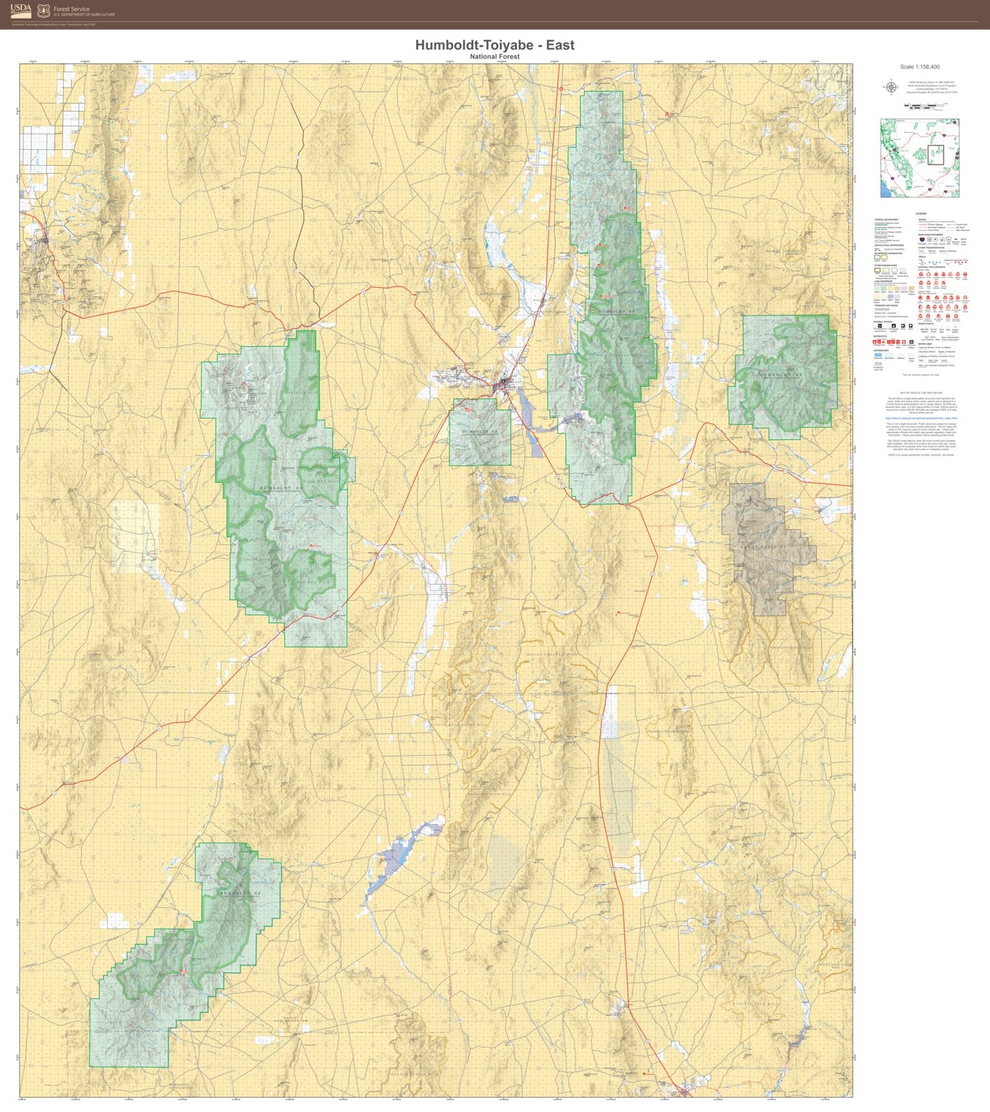 Humboldt-Toiyabe National Forest East Map