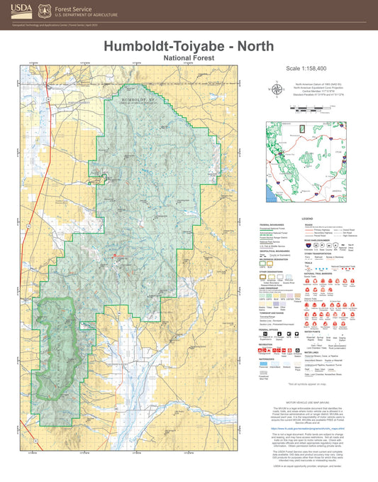 Humboldt-Toiyabe National Forest North Map